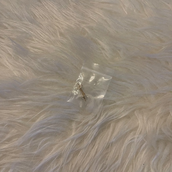 Small Gold and "Diamond" Earrings - Picture 3 of 3